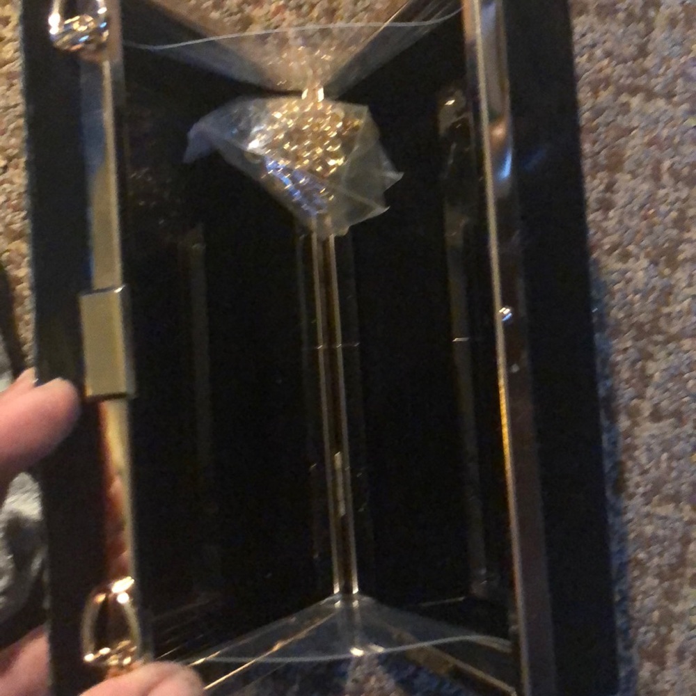 LAST🔥Black and silver crystal Hard-Case Clutch - Picture 7 of 7